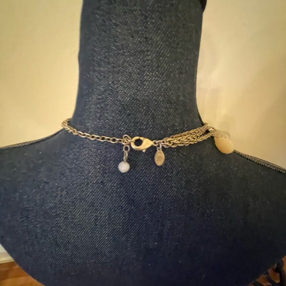 Lydell 3 Strand Necklace Pastel Peach 80s Clear Faceted Briolette Beads vintage - Picture 4 of 4